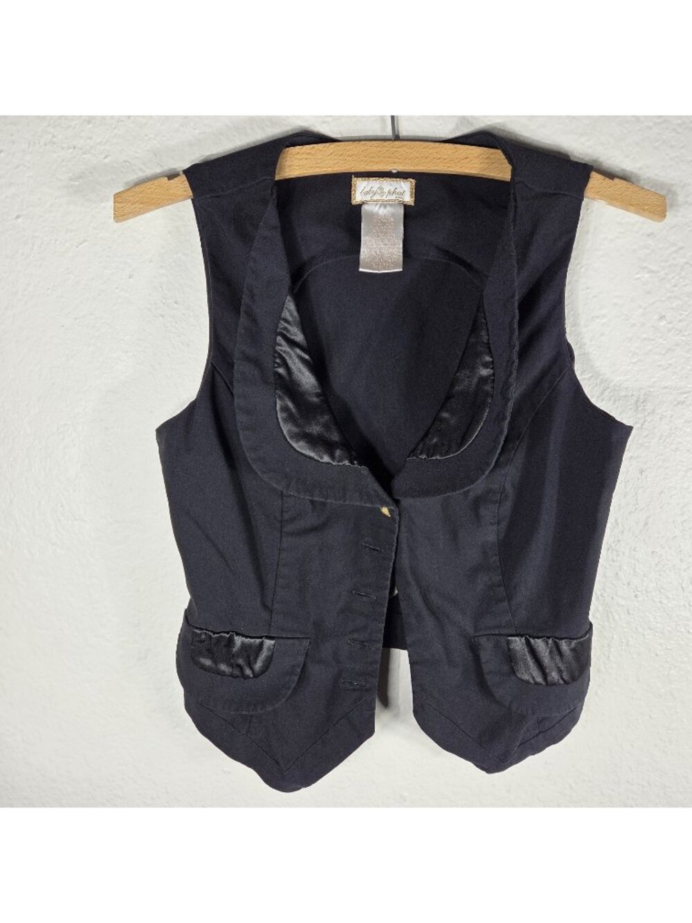 Vintage Y2K Baby Phat Black Vest Women’s Size M Collared V-Neck